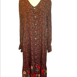 New with‎ tagsTemofon dress beautiful floral prairie style long sleeve